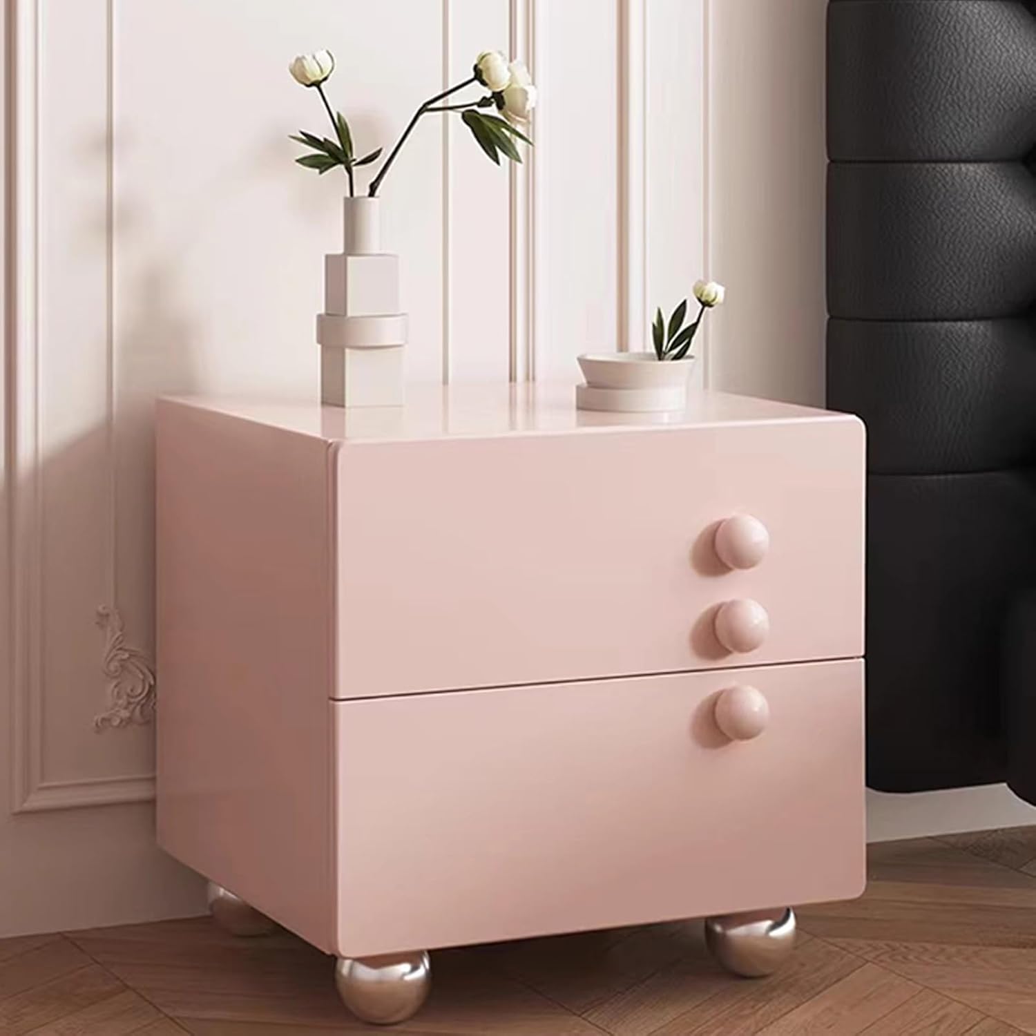 耐久性抜群サイドテーブル引き出し＆棚付多目的利用